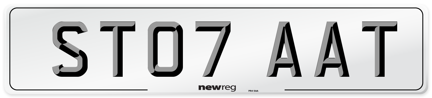 ST07 AAT Number Plate from New Reg